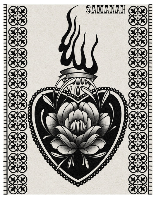 Ornamental Flower Flame Heart