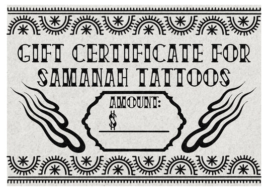 Tattoo Gift Certificate